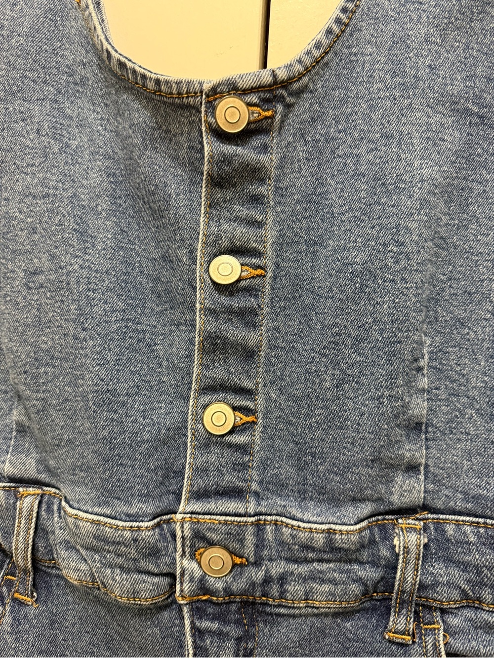 RE Generation Denim Midi Button-Front Dress - Picture 4 of 9